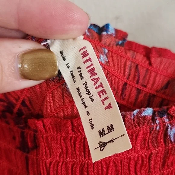 Free People Garden Party Maxi Dress Boho Vibrant Red Womens Medium - Picture 2 of 9